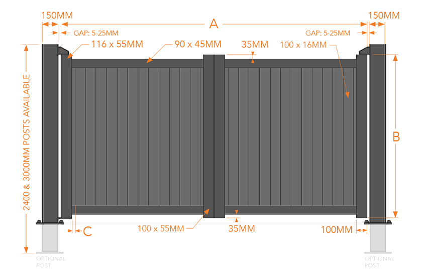 RMG 001DG Aluminium Driveway Gate